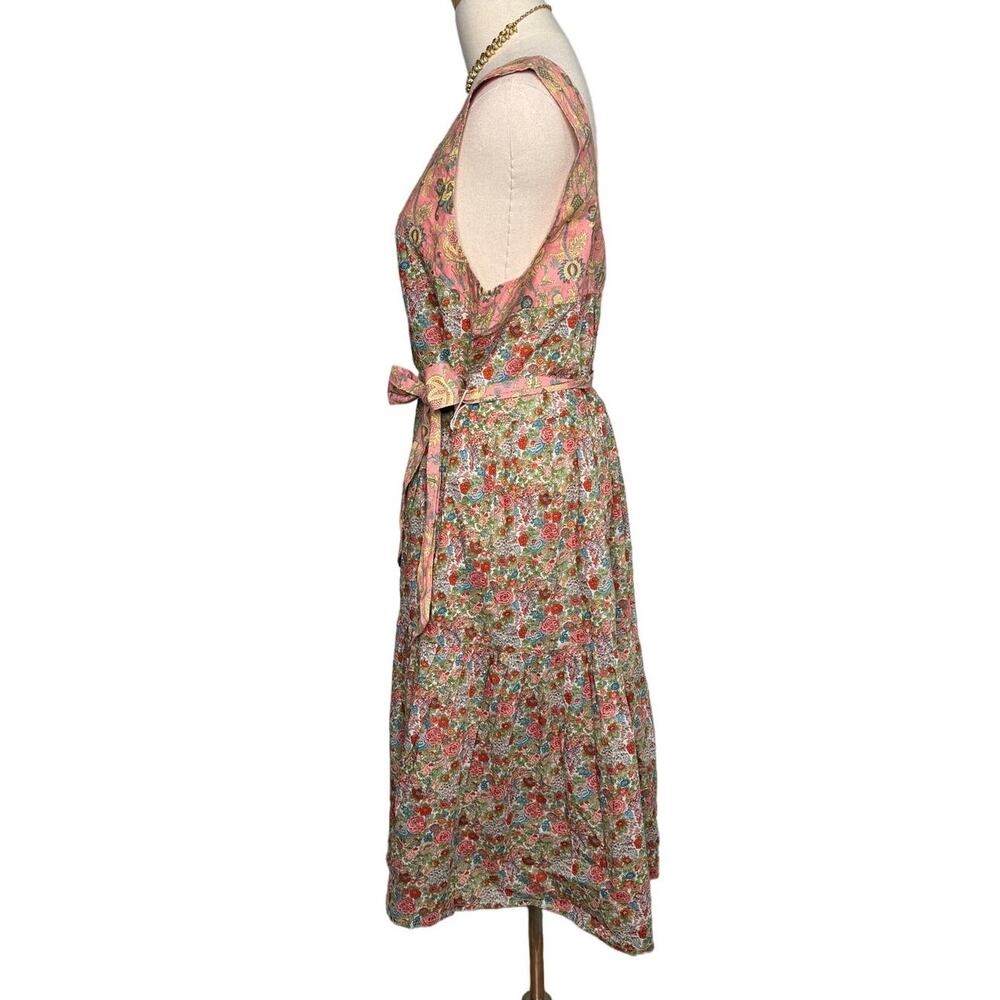 Roller Rabbit Elysian Day Coley Dress belted floral 100% cotton size large L - Picture 5 of 10